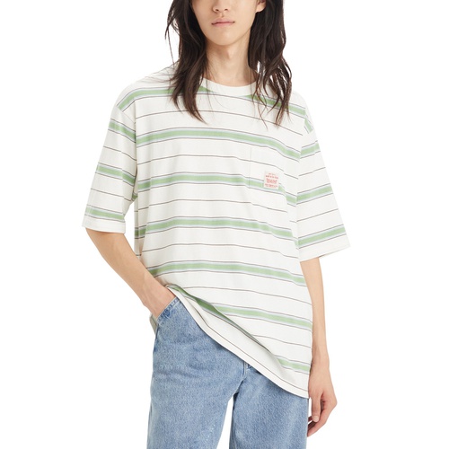 리바이스 Mens Workwear Relaxed-Fit Stripe Pocket T-Shirt