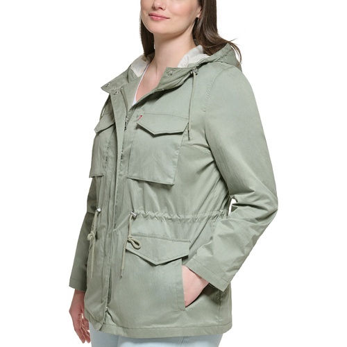 리바이스 Plus Size Zip-Front Long-Sleeve Hooded Jacket