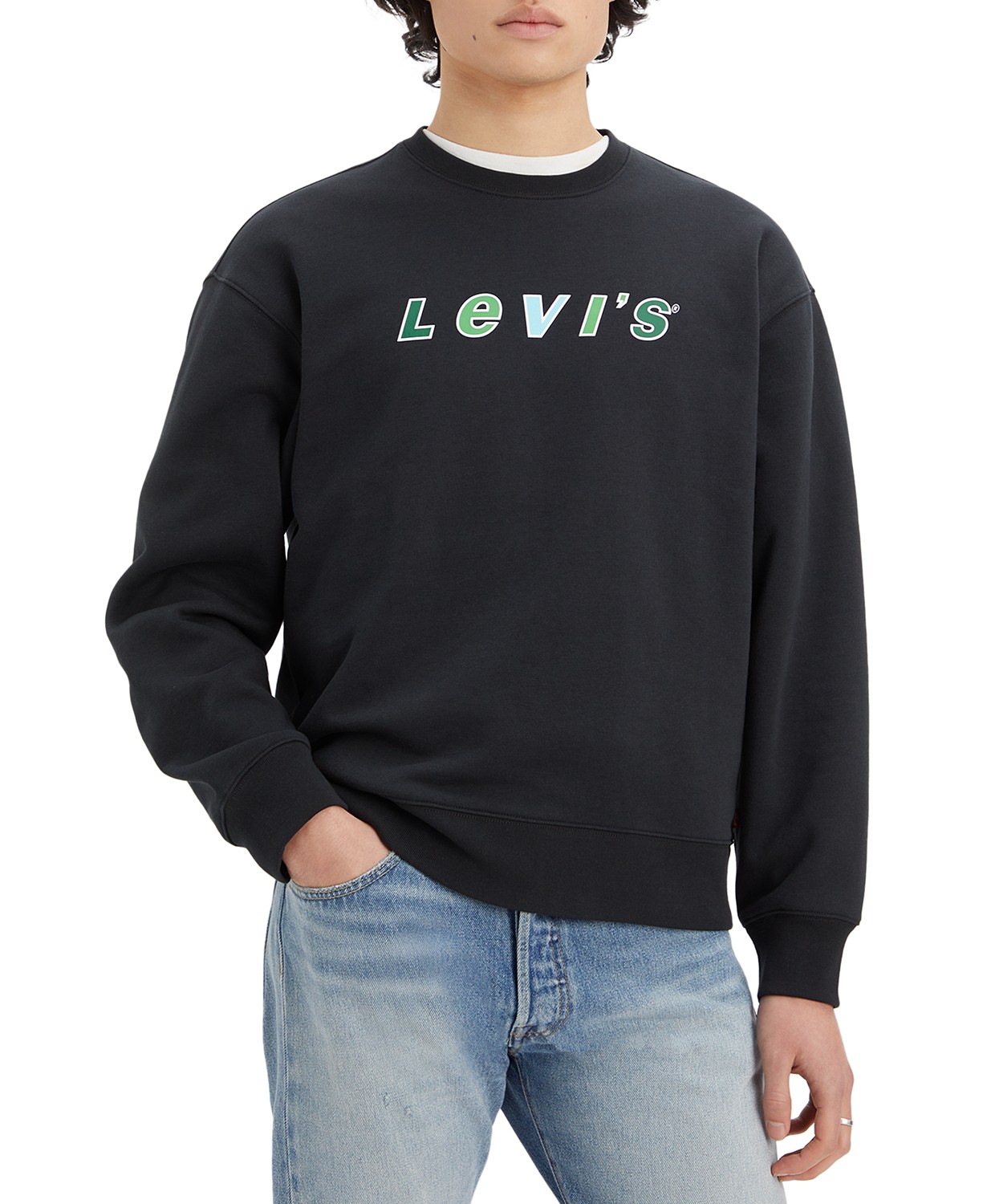 Mens Relaxed-Fit Fleece Logo Sweatshirt