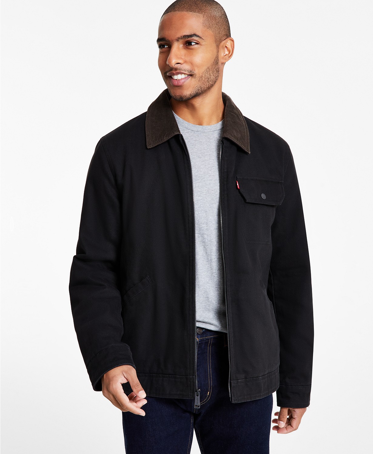 Levi's Mens Cotton Canvas Zip-Front Utility Jacket