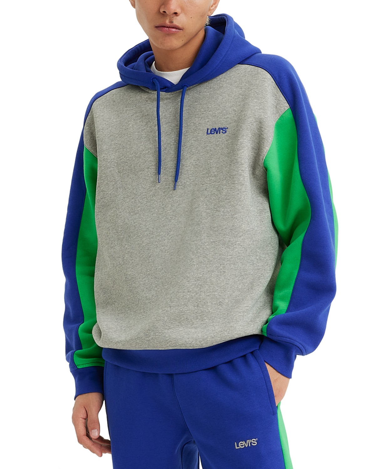 Mens Relaxed-Fit Colorblocked Logo Hoodie