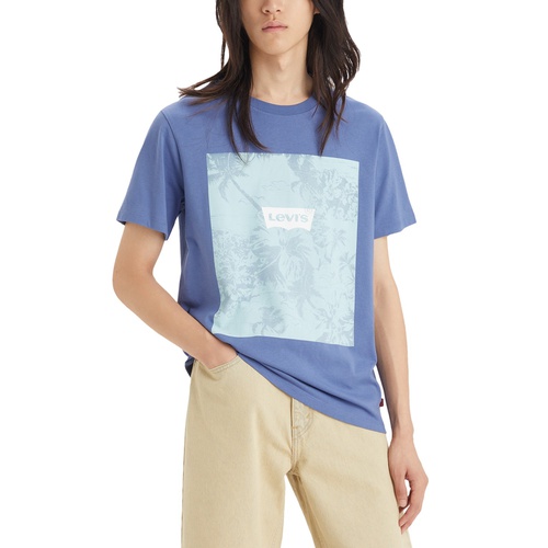 리바이스 Mens Classic Standard-Fit Tropical Logo Graphic T-Shirt