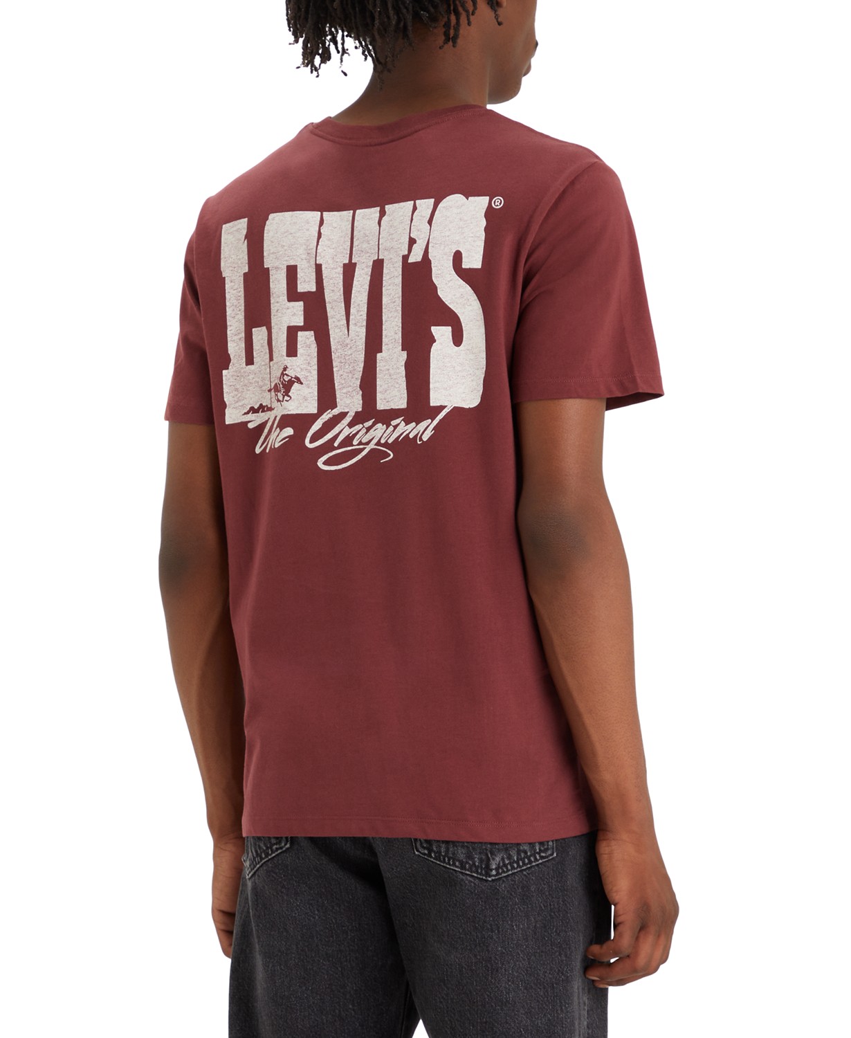 리바이스 Mens Classic Standard-Fit Western Logo Graphic T-Shirt