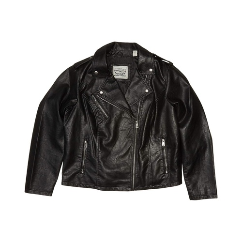 리바이스 Levis Plus Size Classic Asymmetrical Faux Leather Motorcycle Jacket