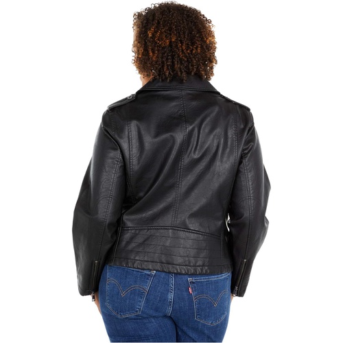 리바이스 Levis Plus Size Classic Asymmetrical Faux Leather Motorcycle Jacket