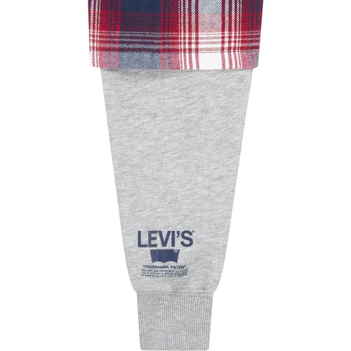 리바이스 Levis Kids Long Sleeve Hoodie and Flannel Twofer Shirt (Big Kids)