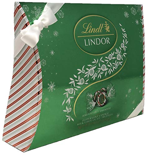 Lindt Lindor Peppermint Cookie Milk Chocolate Truffles Holiday Gift Box