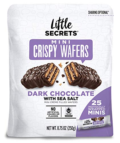 Little Secrets Dark Chocolate & Sea Salt Crispy Mini Wafers | No Artificial Flavors, Corn Syrup or Hydrogenated Oils | Fair Trade Certified & All Natural | 25ct Individually Wrappe