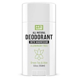 M3 Naturals Natural Deodorant with Magnesium, Green Tea and Aloe - Long-Lasting, Non-Toxic, Free of Aluminum, Baking Soda, Parabens, Sulfates and Gluten  For Men and Women - Vegan