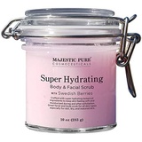 MAJESTIC PURE Super Hydrating Body and Facial Scrub - Gentle Scrub Exfoliates, Nourishes, and Moisturizes Face and Skin, with Swedish Berries Scent, 10 oz