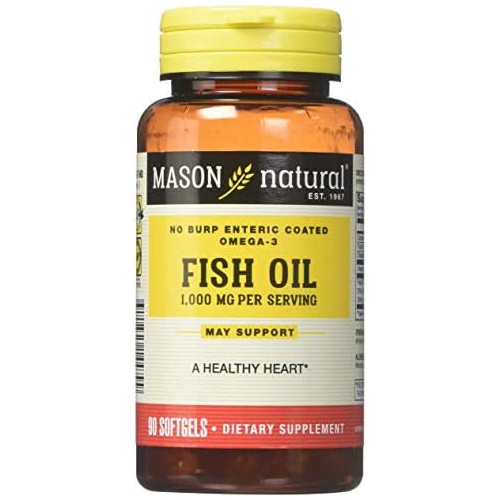  MASON NATURAL Fish Oil 1000 Mg No Burp Softgel, By Mason Vitamins - 90 Ea