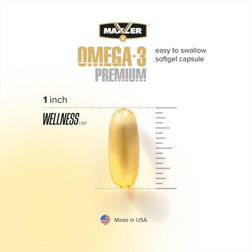  Maxler Omega-3 Premium - Omega 3 Fish Oil 1000 mg Capsules - High EPA DHA Supplements (400&200 mg) - 60 Softgels with Citrus Flavor