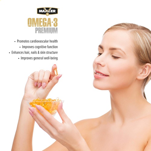 Maxler Omega-3 Premium - Omega 3 Fish Oil 1000 mg Capsules - High EPA DHA Supplements (400&200 mg) - 60 Softgels with Citrus Flavor