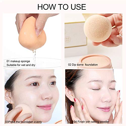  MOMO QUEEN Tined Facail CC Cream Liquid BB Foundation Weightlight Color Brighten Face Tones Moisturizer Primer Hides Face Pores for Girls Dry Skin with Makeup Sponge (13g)