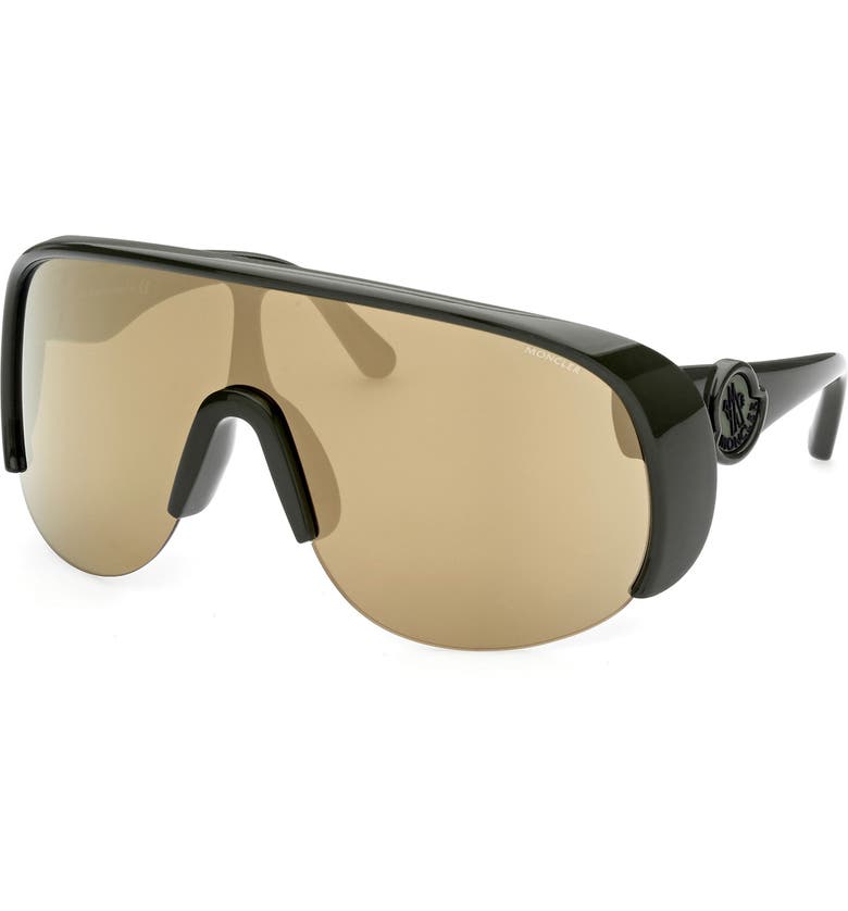 몽클레르 Moncler Mirrored Shield Sunglasses_SHINY GREEN / BROWN MIRROR