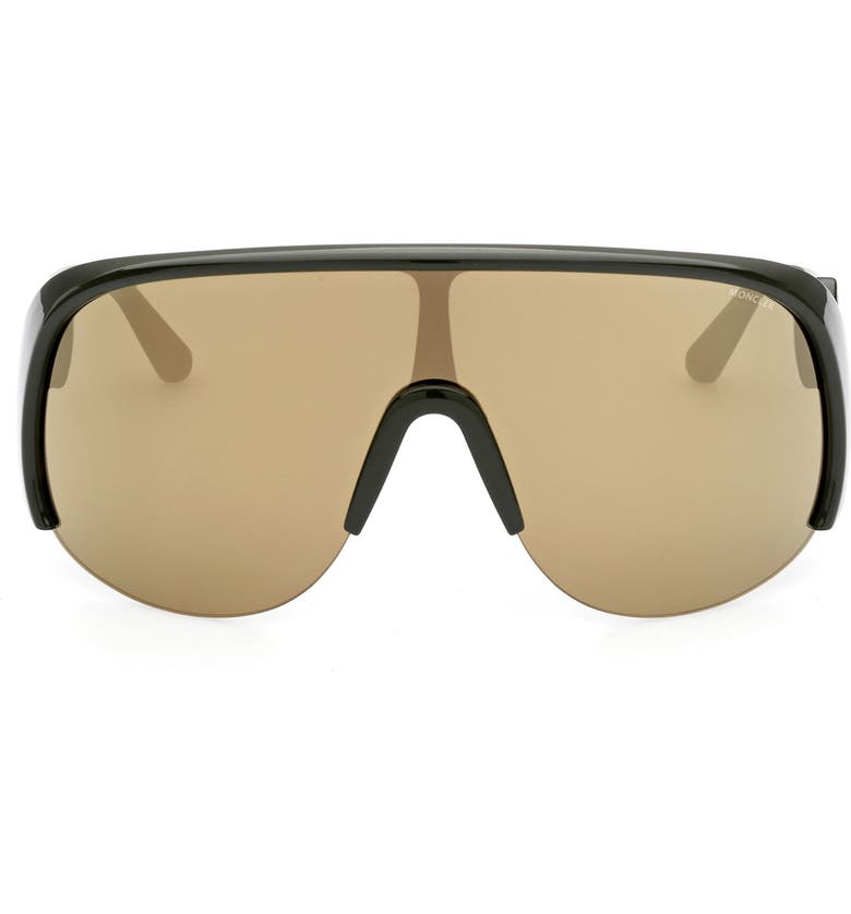 몽클레르 Moncler Mirrored Shield Sunglasses_SHINY GREEN / BROWN MIRROR