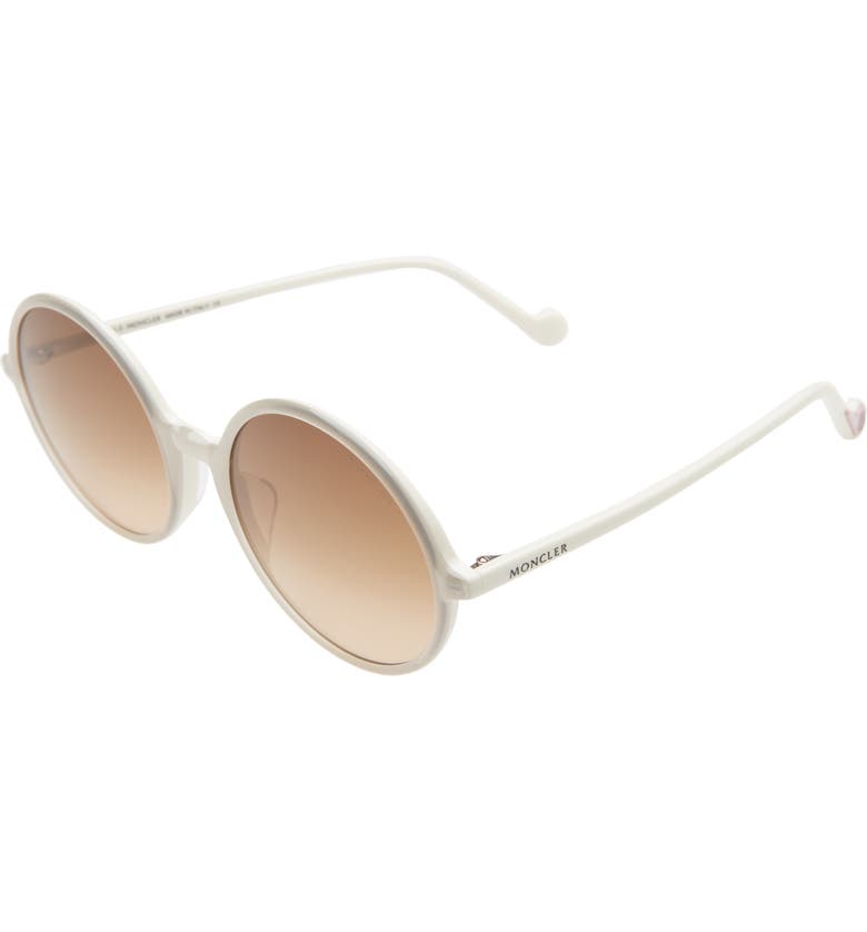 몽클레르 Moncler 57mm Round Sunglasses_PEARL WHITE/ BROWN GRADIENT