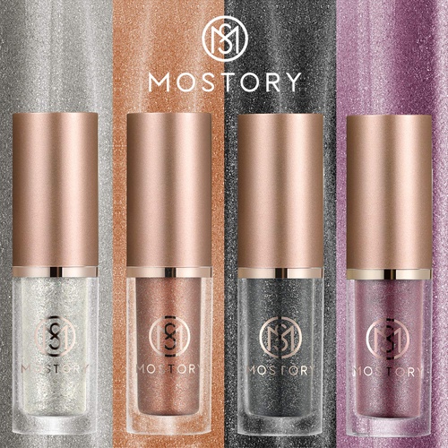  MOSTORY Glitter Crystal Liquid Eyeshadow Set - 4 Pack Pigmented Liquid Eye shadows Matte Shimmer Metallic Quick Dry Crease Resistant Long Lasting Flake-Proof Blendable Non-Greasy E