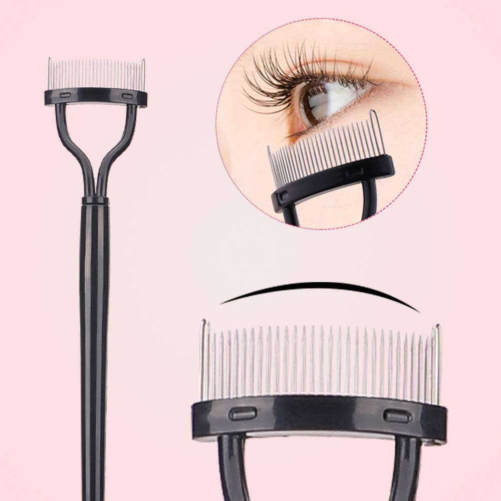  Eyelash Comb Curler Eyebrow Brush MSQ Eyelash Separator Mascara Applicator Eyelash Definer With Comb Cover Arc Designed Cosmetic Brushes Tool Black