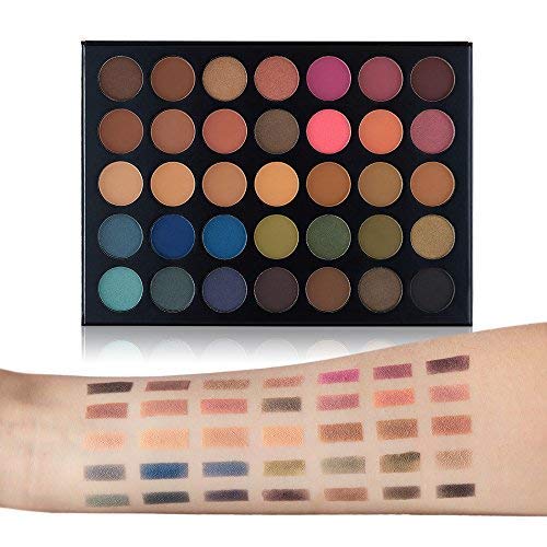 MYUANGO Make Up Eyeshadow Palette 35 Colors Blendable Chunky Pigmented Matte and Shimmer Pop Colors Eye Shadow Powder Waterproof Eye Shadow Palette Cosmetics Christmas Gifts