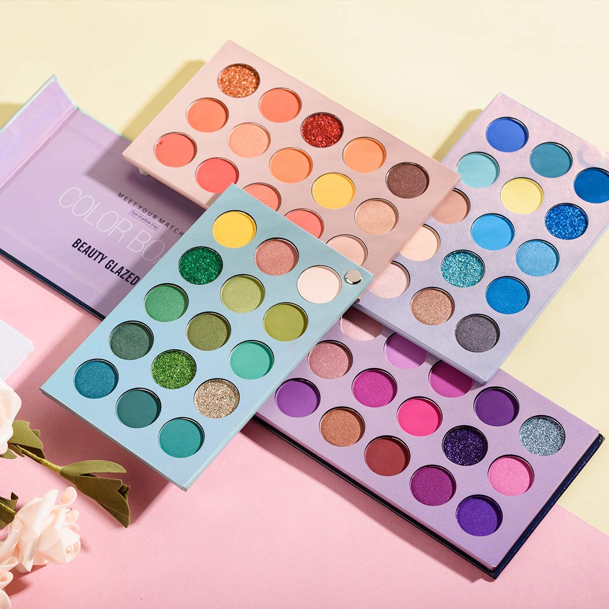  MYUANGO 60 Shades Color Board Eyeshadow Palette Shimmer Matte and Glitter Eye Shadow Soft Creamy Texture Waterproof Blendable Long Lasting Eye Makeup Palette