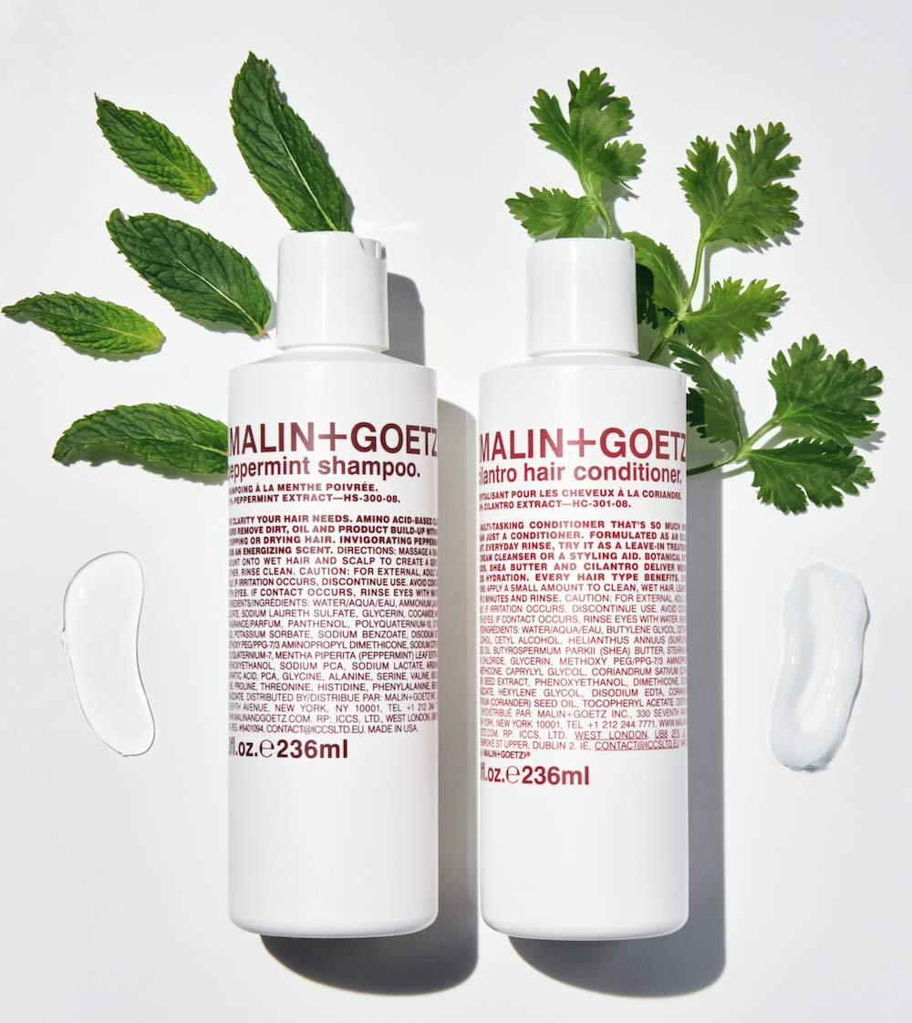  malin + goetz clarifying shampoo for men and women with natural ingredients for healthy, nourished hair. hydrating for all skin types, dry, sensitive scalp. vegan and cruelty-free