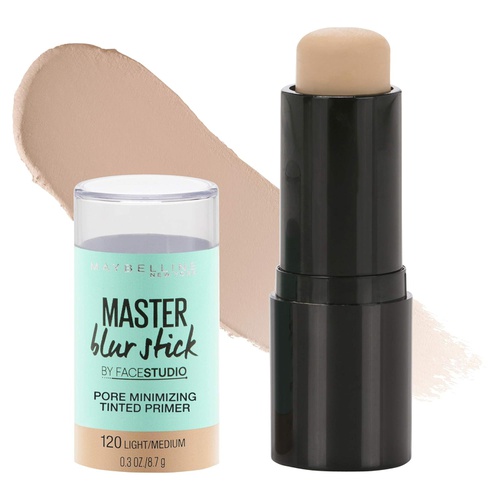 Maybelline New York Facestudio Master Blur Stick Primer Makeup, Light/Medium, 0.3 oz.