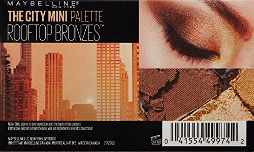  Maybelline New York Makeup The City Mini Eyeshadow Palette, Rooftop Bronzes Neutral Eyeshadow, 0.14 oz