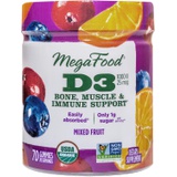 MegaFood D3 1000 IU (25 mcg) Gummy - Vitamin D Supplement for Bone, Muscle & Immune Support - Non-GMO, Gluten-Free - Mixed Fruit - 70 Count