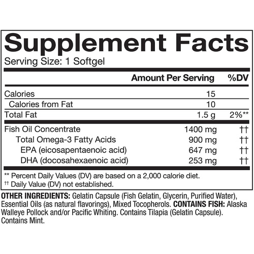  Members Mark - Omega 3, Fish Oil 1400 mg (900 mg EPA/DHA), Enteric Coated, 150 Softgels