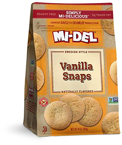 Mi-Del Classic Vanilla Snaps Cookies, 10 Oz. Bags, Pack Of 8 (79103)