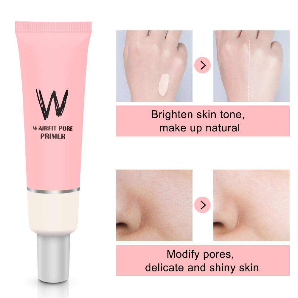  Mianyang Pore Primer Face Makeup Base, Pink Isolation Cream Invisible Pore, Big Cover Acne Marks, Smooth Skin, Oil Control Moisturizing Essence Concealer Foundation-35g (35g)