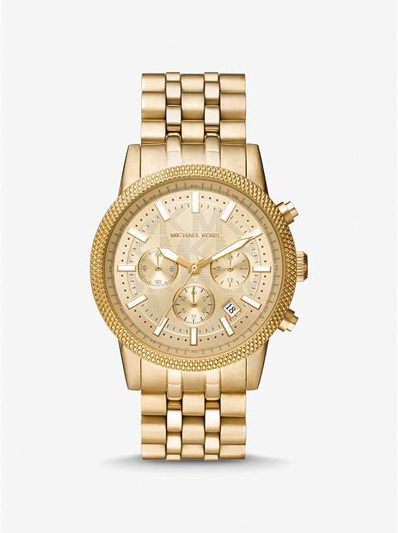 Michael Kors Oversized Hutton Gold-Tone Watch