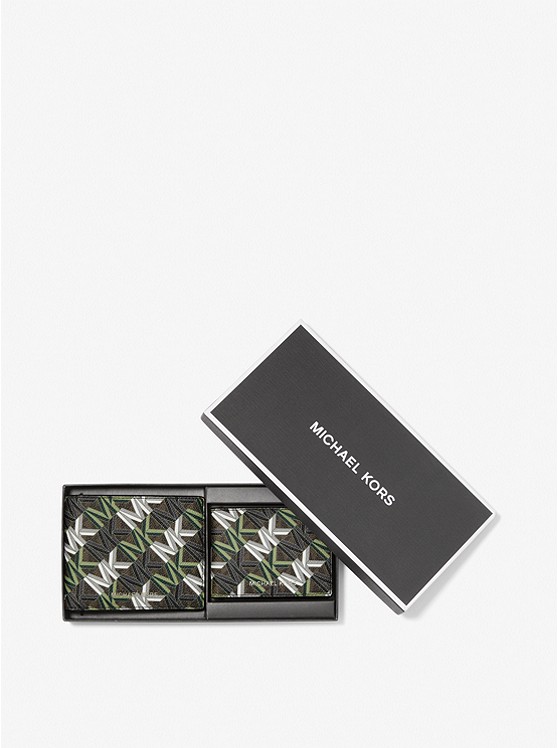 Michael Kors Mens Harrison Graphic Logo Billfold Wallet With Passcase