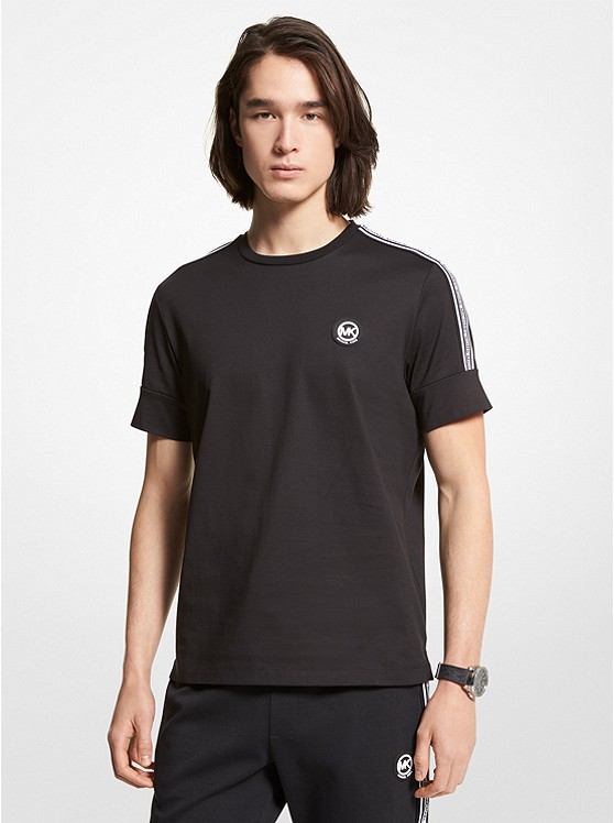 Michael Kors Mens Logo Tape Cotton Jersey T-Shirt