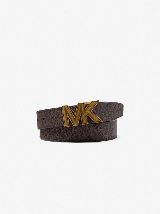 Michael Kors Mens Reversible Logo and Leather Belt