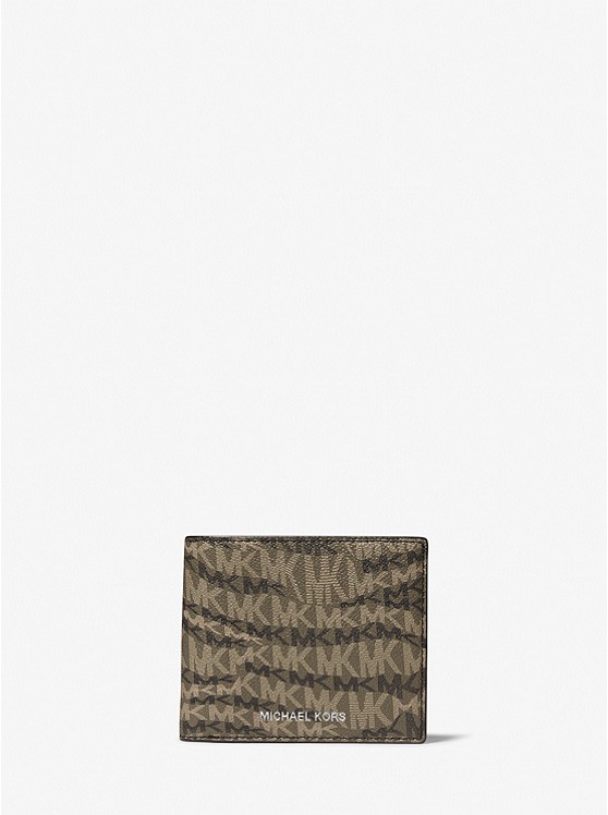 Michael Kors Mens Hudson Animal Print Logo Billfold Wallet