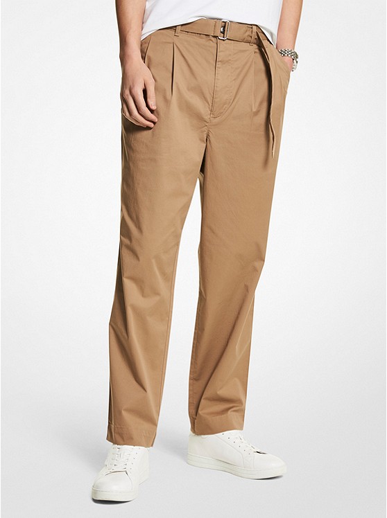 Michael Kors Mens Stretch Cotton Belted Trousers