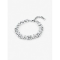 Michael Kors Platinum-Plated Brass Pave Logo Chain Bracelet