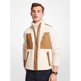 Michael Kors Mens Sherpa and Faux Leather Vest