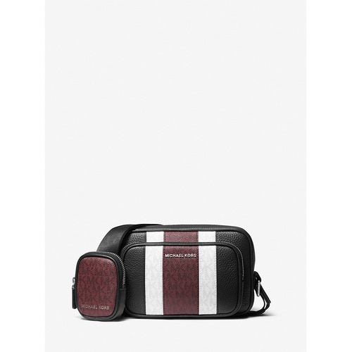 마이클코어스 Michael Kors Mens Hudson Leather and Logo Camera Bag with Pouch