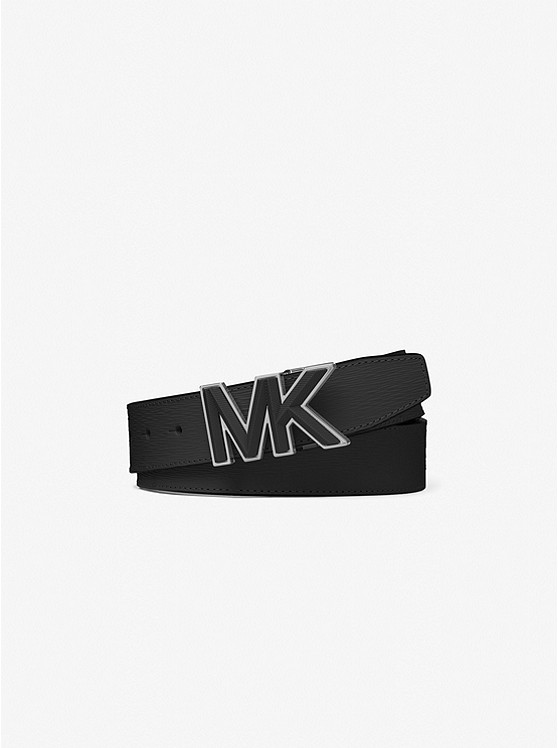 Michael Kors Mens Logo Buckle Leather Belt