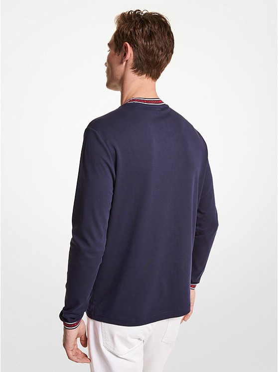 마이클코어스 Michael Kors Mens Logo Tape Cotton Crewneck Sweatshirt