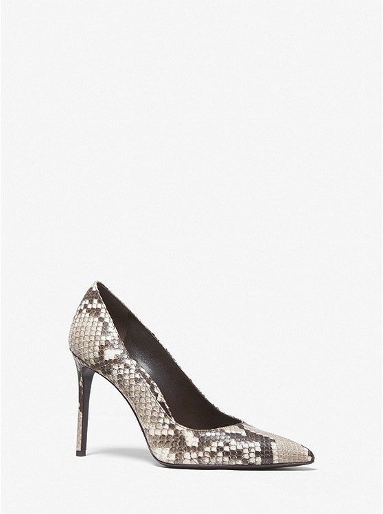 Michael Kors Collection Gretel Python Embossed Leather Pump