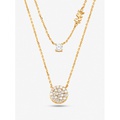 Michael Kors Precious Metal-Plated Sterling Silver Pave Disc Layering Necklace
