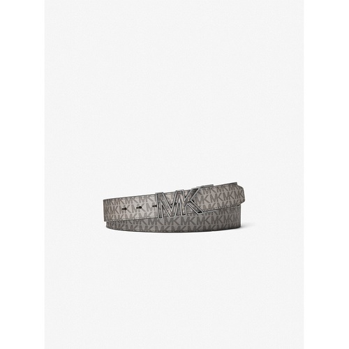 마이클코어스 Michael Kors Mens Reversible Logo and Faux Leather Belt