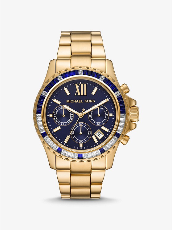 Michael Kors Oversized Everest Pave Gold-Tone Watch