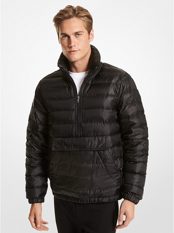 Michael Kors Mens Stirling Packable Quilted Cire Popover Jacket