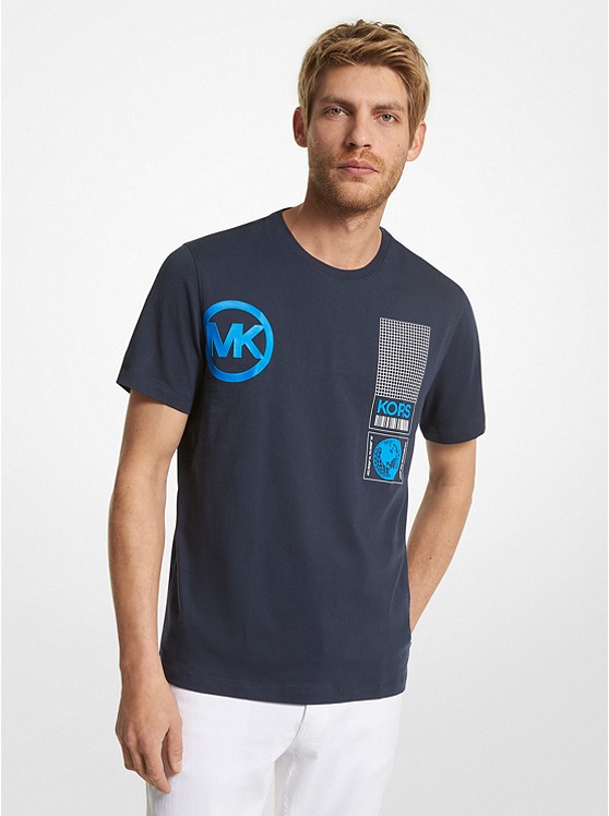 Michael Kors Mens Graphic Logo Cotton T-Shirt