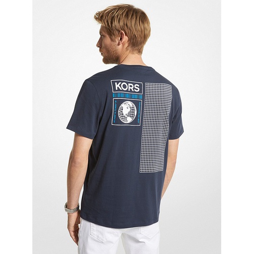 마이클코어스 Michael Kors Mens Graphic Logo Cotton T-Shirt